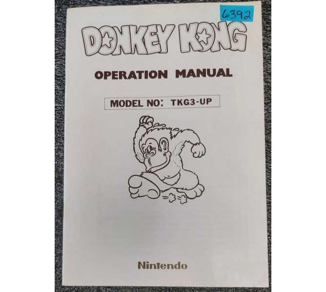 NINTENDO DONKEY KONG Arcade Game Operation Manual #6392  