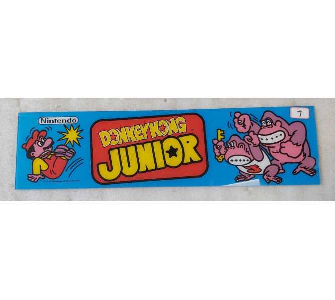 NINTENDO DONKEY KONG JUNIOR Arcade Game Plexiglass Header (7) 