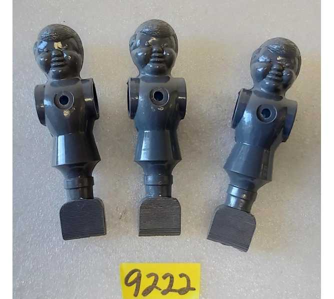 PREMIER SOCCER FOOSBALL Arcade Game DARK GRAY REPLACEMENT MAN Lot of 3 #9222 