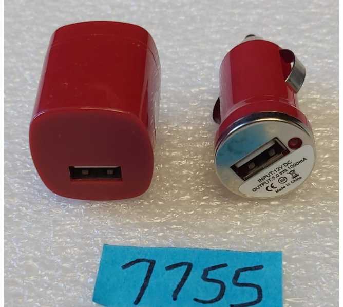 RED USB WALL Charger Adapter & AUTO CAR Charger Adapter