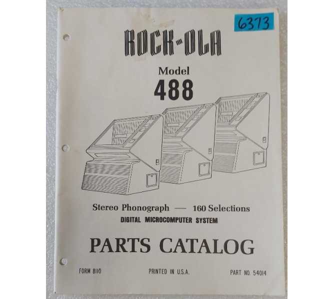 ROCK-OLA MODEL 488 Jukebox Parts Catalog #6373 