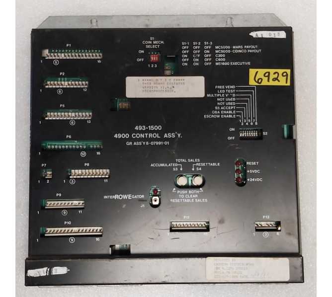 ROWE 490 Snack Vending Machine Control Board 4900 #493-1500 (40897301 (6929) 