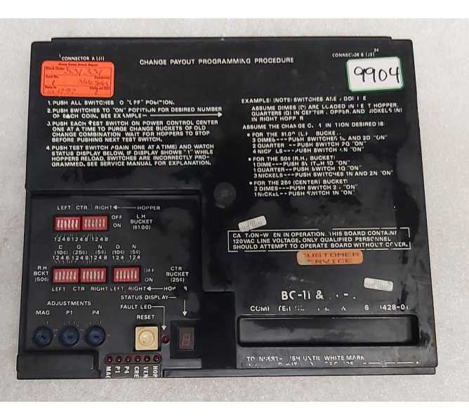 ROWE BC-11 & BC-20 Bill Changer COMPUTER CONTROL CENTER Board #6-50428-01 (9904) 
