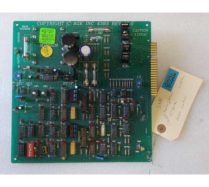S&B THE CHALLENGER CANDY CRANE Main Control board #4393 Rev J2.0 (8026)