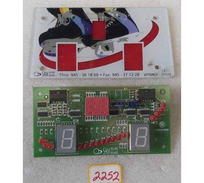 SAM BILLIARDS AIR HOCKEY Arcade Game SURFACE DISPLAY Board & PLASTIC (2252) 