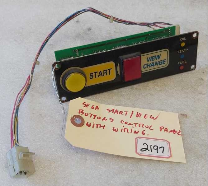 SEGA Arcade Game START/VIEW BUTTON CONTROL PANEL w WIRING (2197) 