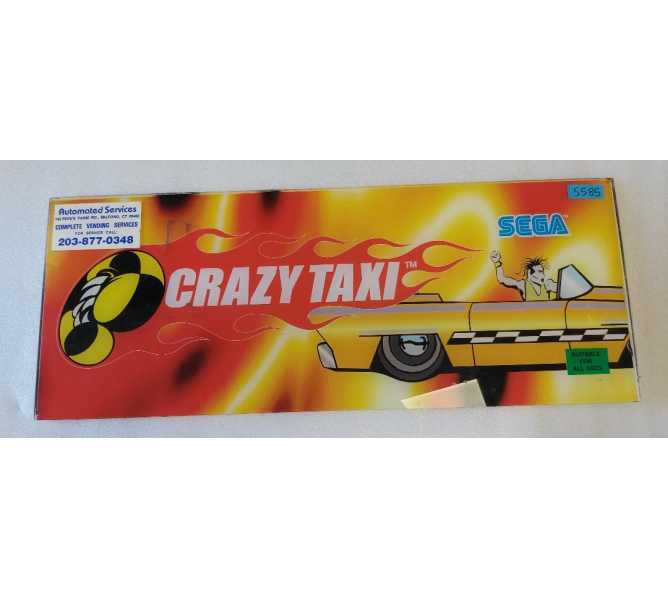 SEGA CRAZY TAXI Arcade Machine Game Overhead Header PLEXIGLASS #5585 for sale 