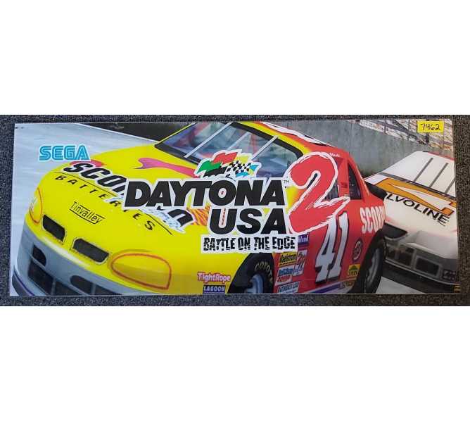 SEGA DAYTONA USA 2 Arcade Game Overhead Header PLEXIGLASS #7462 