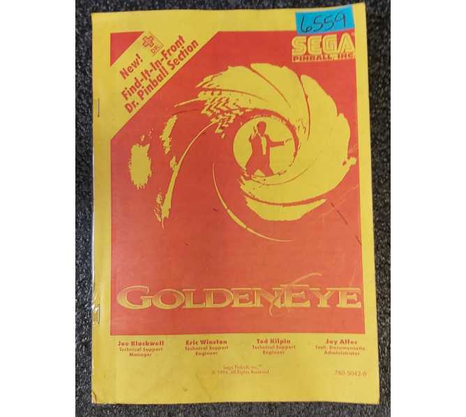 SEGA GOLDENEYE Pinball Machine MANUAL #6559  