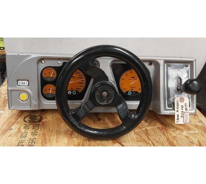 SEGA OUTRUN Arcade Game COMPLETE STEERING CONTROL PANEL ASSEMBLY (2226)