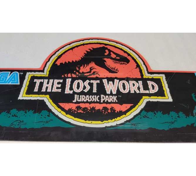 SEGA THE LOST WORLD JURASSIC PARK Deluxe Sit-Down Arcade Machine Game Overhead Header PLEXIGLASS #5501