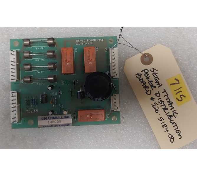 SEGA TITANIC Redemption Game POWER DISTRIBUTION Board 520-5184-00 (7115) 