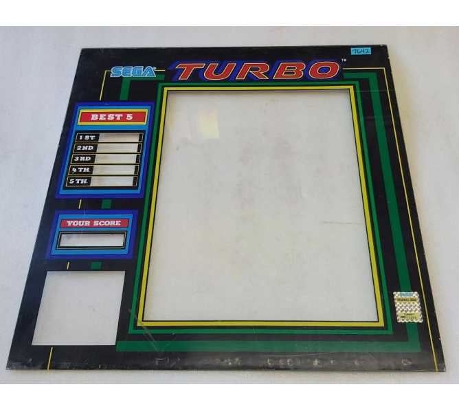 SEGA TURBO Arcade Game Overhead Header PLEXIGLASS #7642 