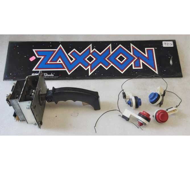 SEGA ZAXXON Arcade Game MARQUEE HEADER, JOYSTICK & BUTTONS #9815 