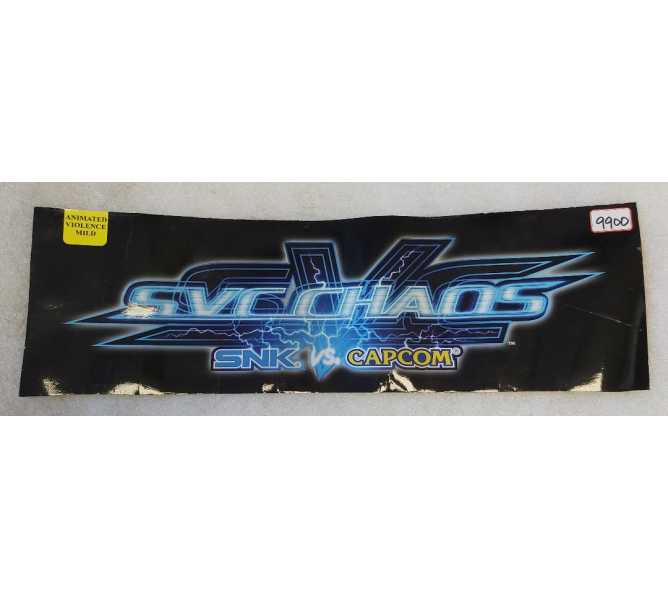 SNK CAPCOM Arcade Game SVC CHAOS LAMINATED Overhead Marquee Header #9900 