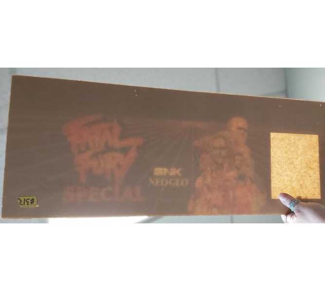 SNK FATAL FURY Arcade Game Overhead Marquee PLEXIGLASS Header (312)