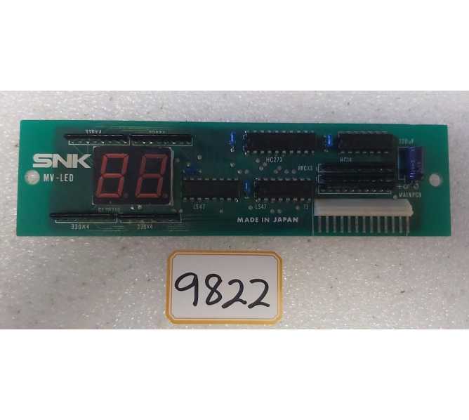 SNK NEO GEO Arcade Game MV-LED DISPLAY Board #9822 