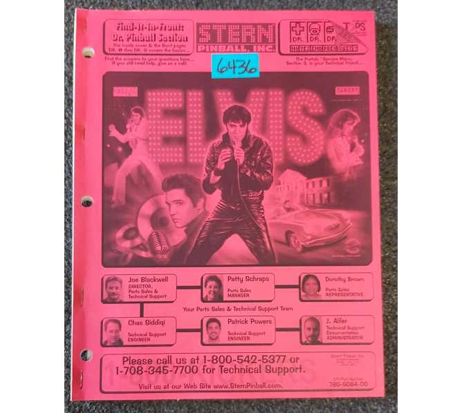 STERN ELVIS Pinball Game Manual #6436