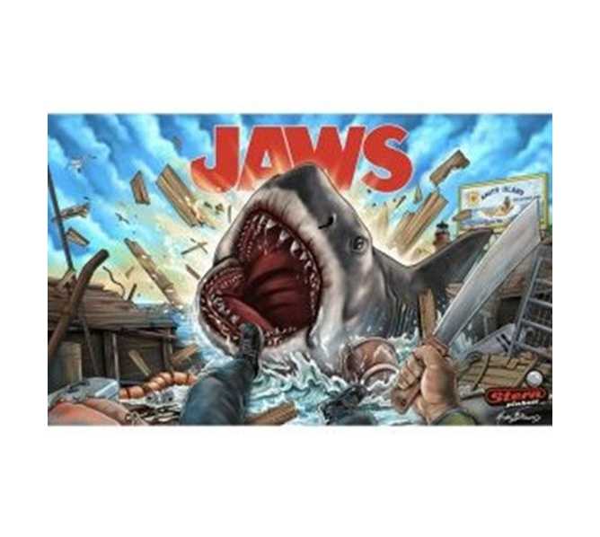 STERN JAWS PREMIUM Pinball Machine Translite Backbox Artwork #830-8427-V7 (2437) 