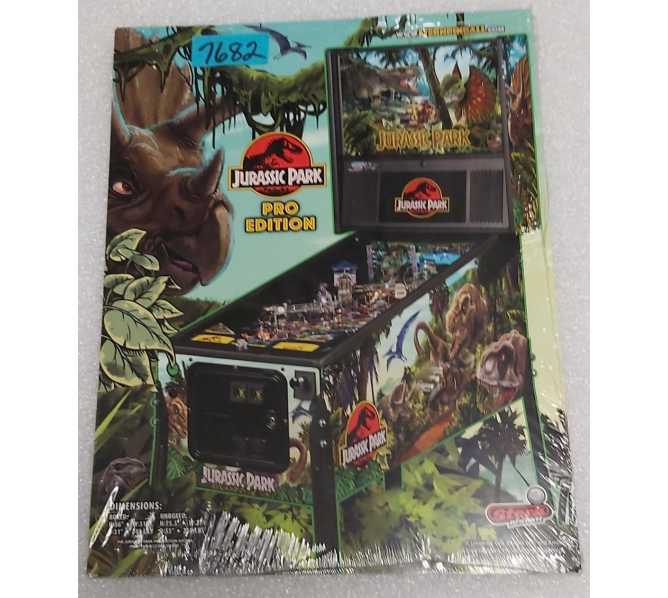 STERN JURASSIC PARK PRO Pinball Machine Original Sales Promotional Flyers #7682  