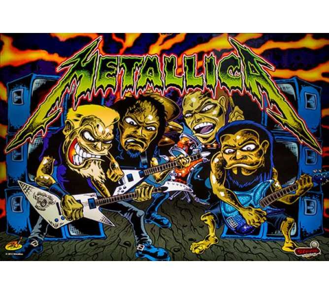 STERN METALLICA PRO Pinball Machine Game GREEN LETTER Translite Backbox Artwork #5601 for sale 