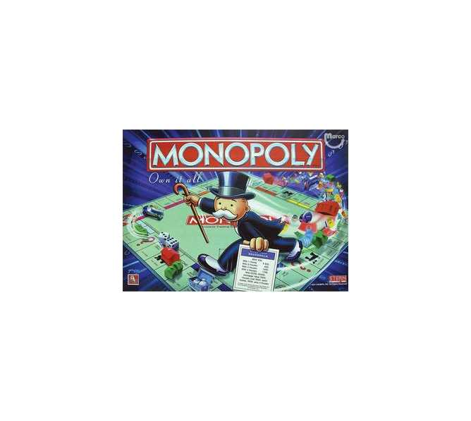 STERN MONOPOLY Pinball Machine TRANSLITE Backbox Artwork - #830-5275-00 (7631)