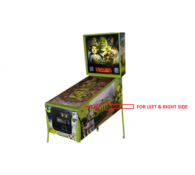 STERN SHREK Pinball Machine GREEN POWDER COATED Tear Drop Button Guard Side Rail Set #535-9596-30