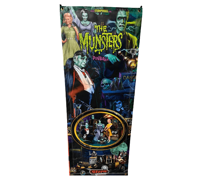 STERN THE MUNSTERS Original Pinball Machine Game COLLECTIBLE VINYL DISPLAY BANNER #6918  