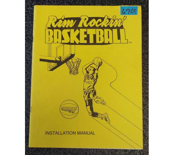 STRATA RIM ROCKIN' BASKETBALL Arcade Game INSTALLATION MANUAL #6701 