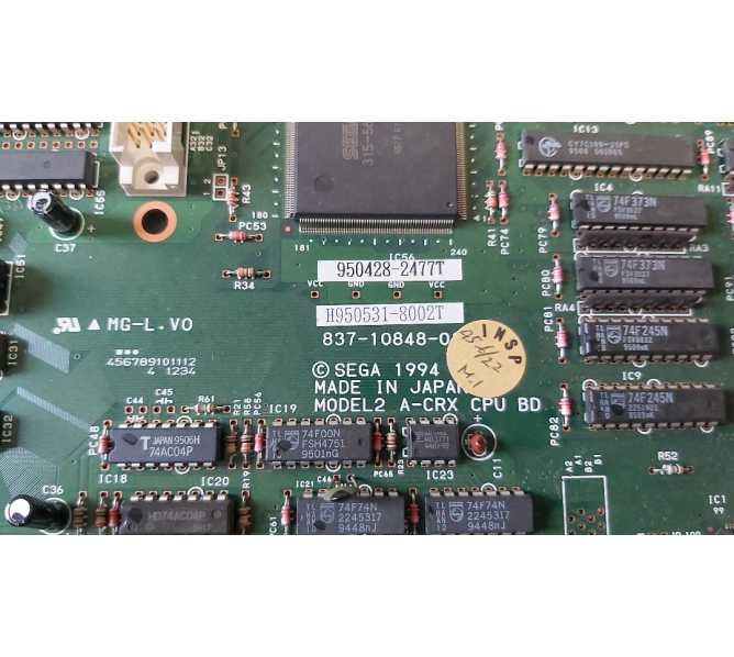 Sega Model 2 A-CRX Arcade Game MAIN CPU Board #837-10848-01 (1201) 