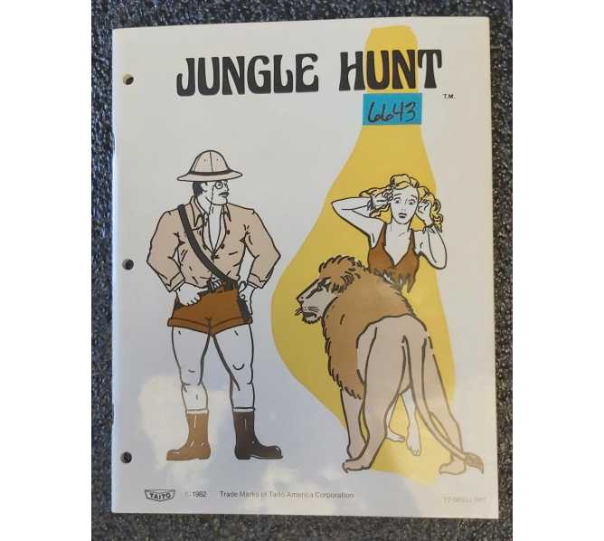 TAITO JUNGLE HUNT Arcade Game MANUAL #6643 