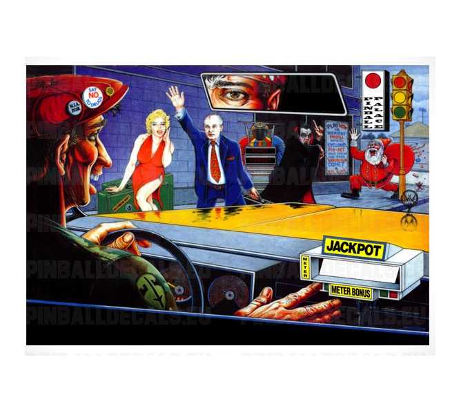 WILLIAMS TAXI (LOLA) Pinball Machine Translite Backbox Artwork #31-1357-553-SP (2499)