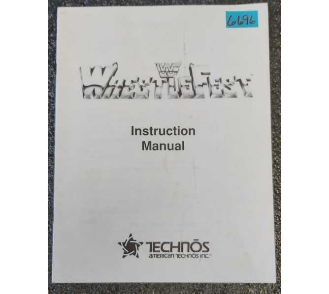 TECHNOS WWF WRESTLEFEST Arcade Game INSTRUCTION MANUAL #6696