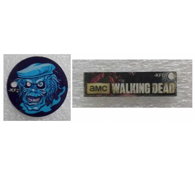 THE WALKING DEAD Original Pinball Machine Promotional Key Fob Keychain Plastic Set  