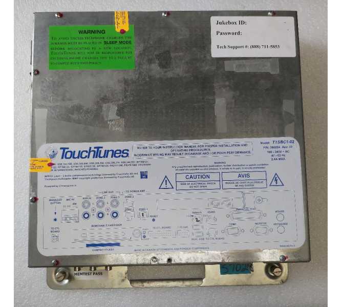 TOUCHTUNES Jukebox Parts COMPUTER Model #TTSBC1-02 Part #300004 Rev. 02 (5702) for sale 