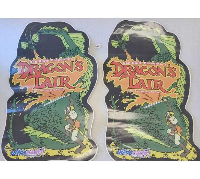 ULTRACADE DRAGON'S LAIR 20th ANNIVERSARY Arcade Game 2 PIECE DECAL Set