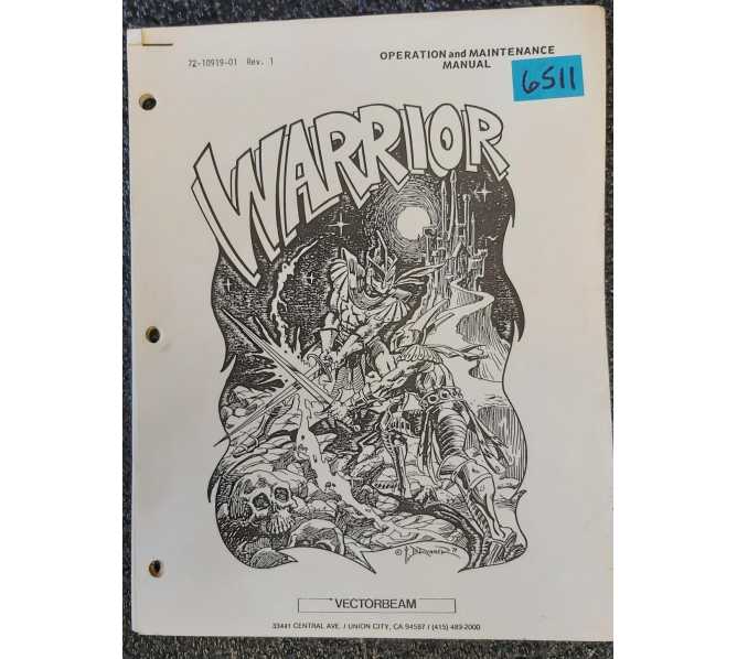 VECTORBEAM WARRIOR Arcade Game OPERATION and MAINTENANCE MANUAL #6511