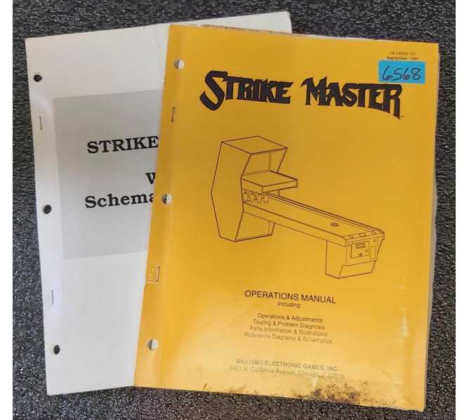 WILLAIMS STRIKE MASTER Arcade Game OPERATIONS MANUAL & SCHEMATICS #6568 