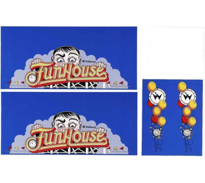 WILLIAMS FUNHOUSE Pinball Machine 4 piece Cabinet Decal Set (55)