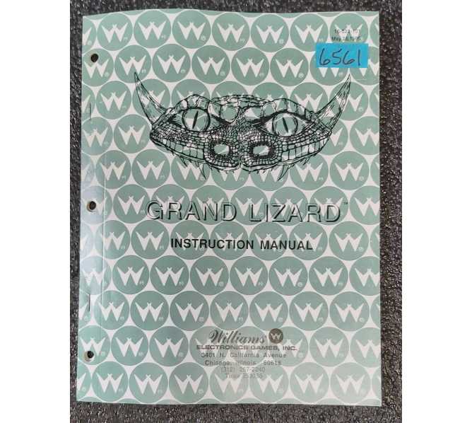 WILLIAMS GRAND LIZARD Pinball Machine INSTRUCTION MANUAL #6561 