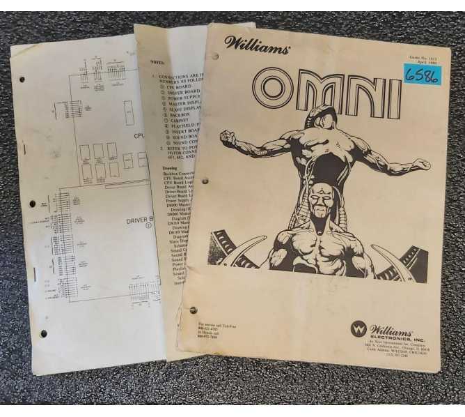 WILLIAMS OMNI Pinball Game MANUAL & SCHEMATICS #6586 