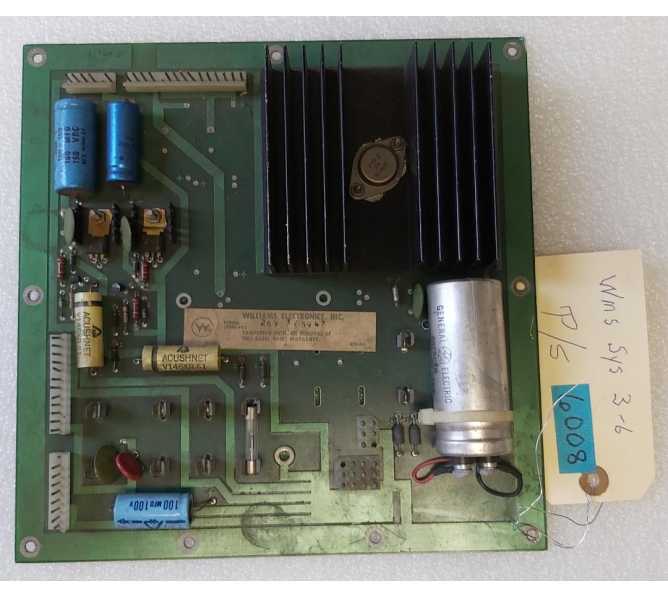 WILLIAMS SYSTEM 3-6 Pinball POWER SUPPLY Board #6008 