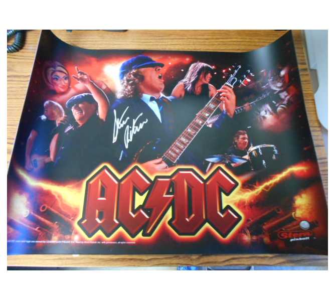 AC/DC PRO Pinball Translite Backbox Artwork - Signed by Steve Ritchie