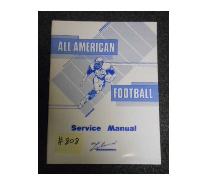 All American Football Arcade Machine Game Service Manual 808 For