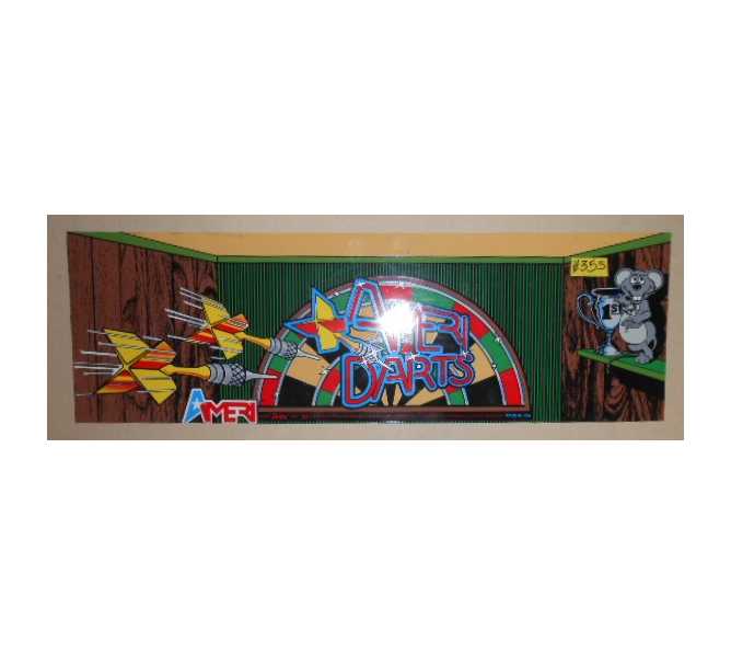 AMERI DARTS Arcade Machine Game FLEXIBLE Overhead Marquee Header #355 for sale  