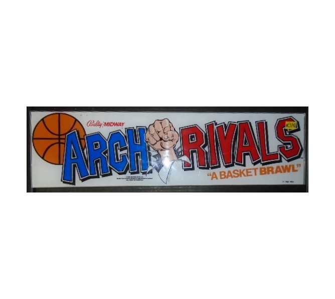 ARCH RIVALS "A BASKETBRAWL" Arcade Machine Game Overhead Header PLEXIGLASS Marquee #318 for sale 