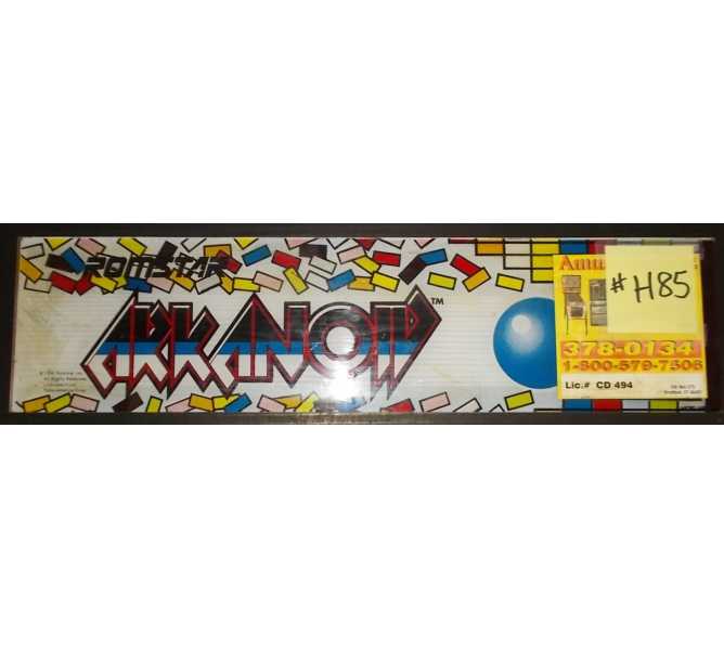 ARKANOID Arcade Machine Game Overhead Marquee Header for sale by TAITO #H85  