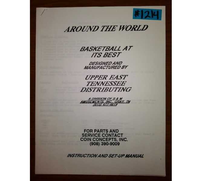 AROUND THE WORLD BASKETBALL AT ITS BEST Arcade Machine Game INSTRUCTION and SET-UP MANUAL #1214 for sale  