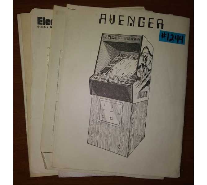 AVENGER Arcade Machine Game MANUAL, SCHEMATICS & MISC. PAPERWORK #1244 for sale 