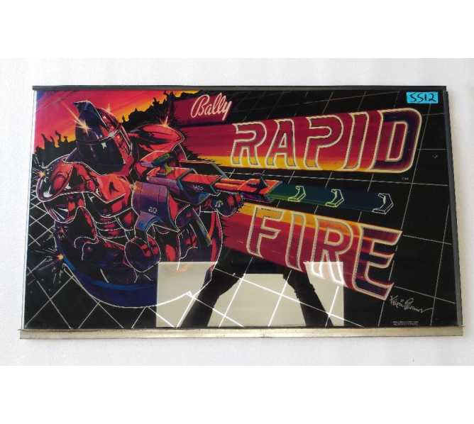 BALLY RAPID FIRE Arcade Machine Game GLASS Marquee Bezel Artwork Graphic #5512 for sale